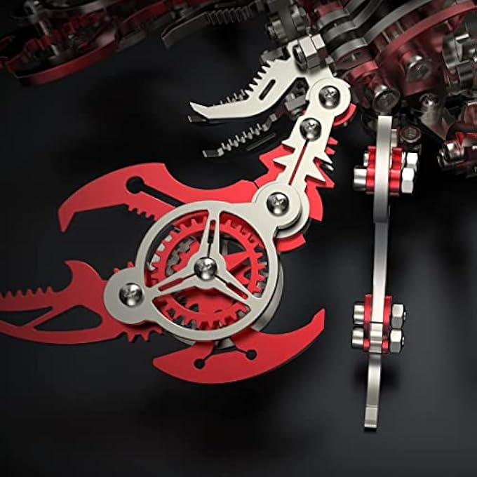 RED 3D METAL PUZZLE SCORPION FOR ADULTS, DIY 3D METAL MODEL KITS TO BUILD WITH TOOL, COLORFUL 3D DESKTOP MODEL KITS BUILDING TOYS FOR ADULTS/TEENS - Image 2